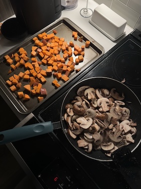 Preparing healthy meals with kitchen gadgets for family